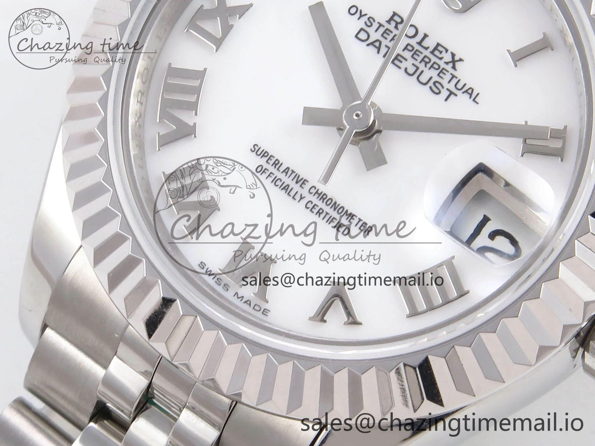 Affordable DateJust 28MM SS GMF 1:1 Best Edition 904L Steel White Roman Dial on Jubilee Bracelet A 10080