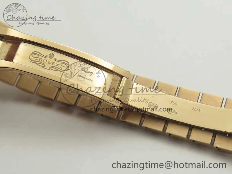 Sleek DateJust 28mm RG BP Maker Best Edition Brown Diam Dial Fluted Bezel On RG Bracelet ETA 3441