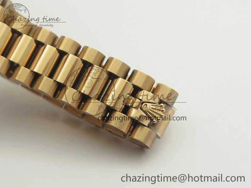 Practical DateJust 28mm RG BP Maker Best Edition Brown Roman Dial Fluted Bezel On RG Bracelet ETA 3442