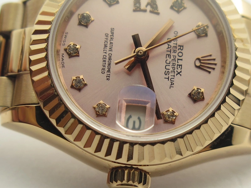 Comfortable DateJust 28mm RG BP Maker Best Edition Pink XL Diam Dial Fluted Bezel On RG Bracelet ETA 3440