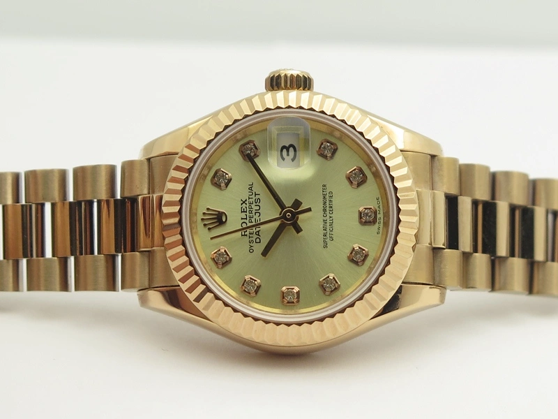 DateJust 28mm RG BP Maker Best Edition White Rg Diam Dial Fluted Bezel On RG Bracelet ETA Upgraded 3443