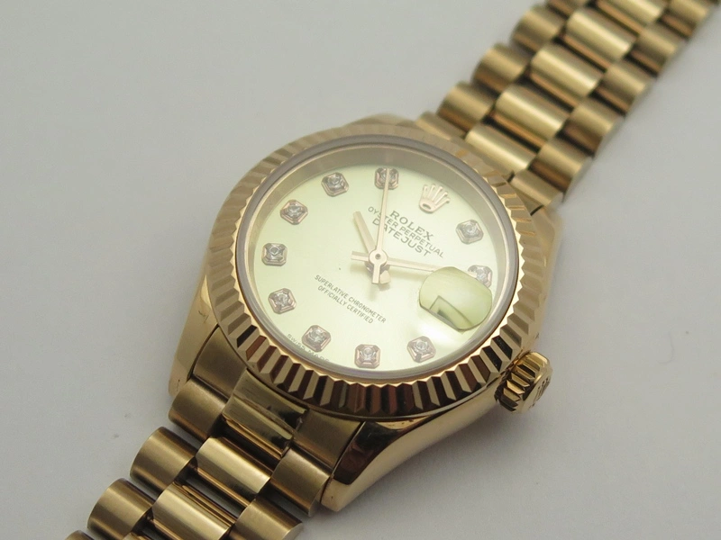DateJust 28mm RG BP Maker Best Edition White Rg Diam Dial Fluted Bezel On RG Bracelet ETA Upgraded 3443