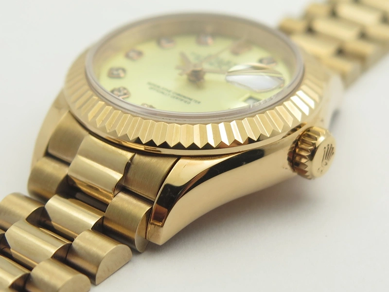 DateJust 28mm RG BP Maker Best Edition White Rg Diam Dial Fluted Bezel On RG Bracelet ETA Upgraded 3443