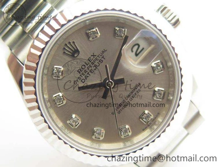 Compact DateJust 28mm SS BP Maker Best Edition Silver Diam Dial On SS Bracelet ETA 3472