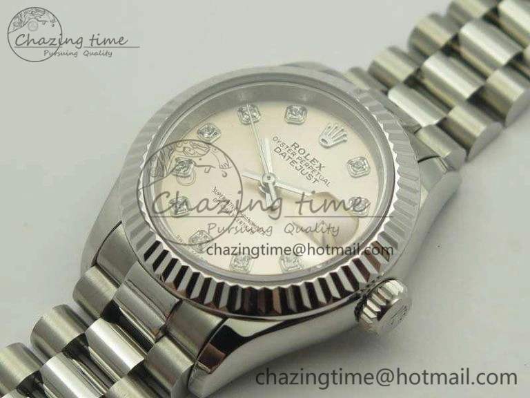 Compact DateJust 28mm SS BP Maker Best Edition Silver Diam Dial On SS Bracelet ETA 3472