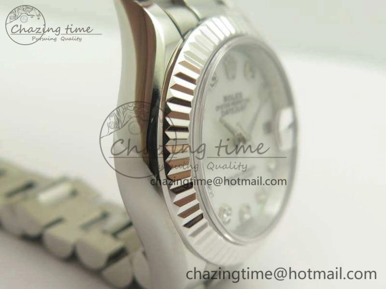 Vibrant DateJust 28mm SS BP Maker Best Edition White MOP Dial On SS Bracelet ETA 3473