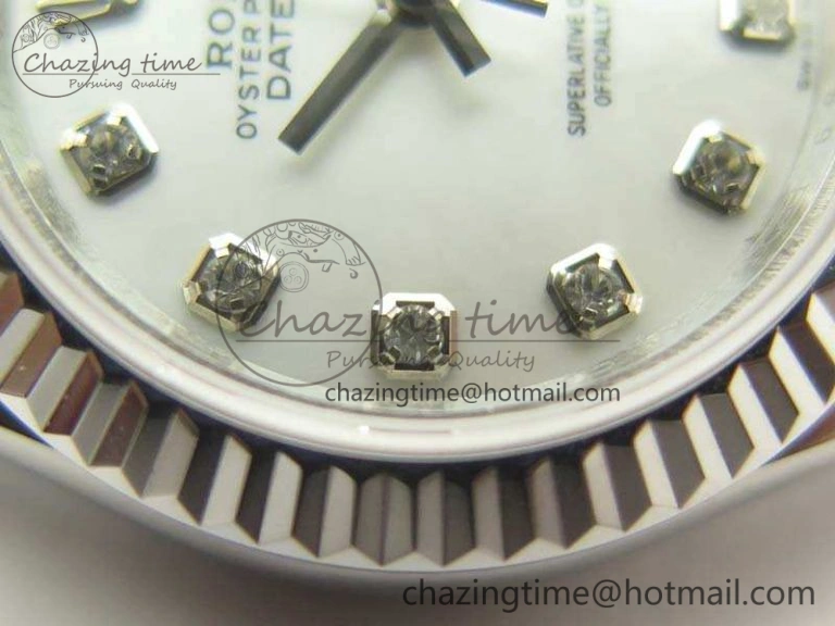 Vibrant DateJust 28mm SS BP Maker Best Edition White MOP Dial On SS Bracelet ETA 3473