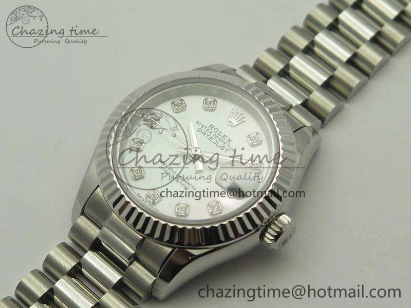 Vibrant DateJust 28mm SS BP Maker Best Edition White MOP Dial On SS Bracelet ETA 3473