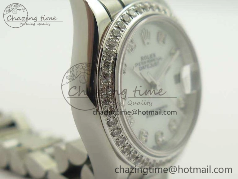 Classic DateJust 28mm SS Diam Bezel BP Maker Best Edition White MOP Dial On SS Bracelet ETA 3469