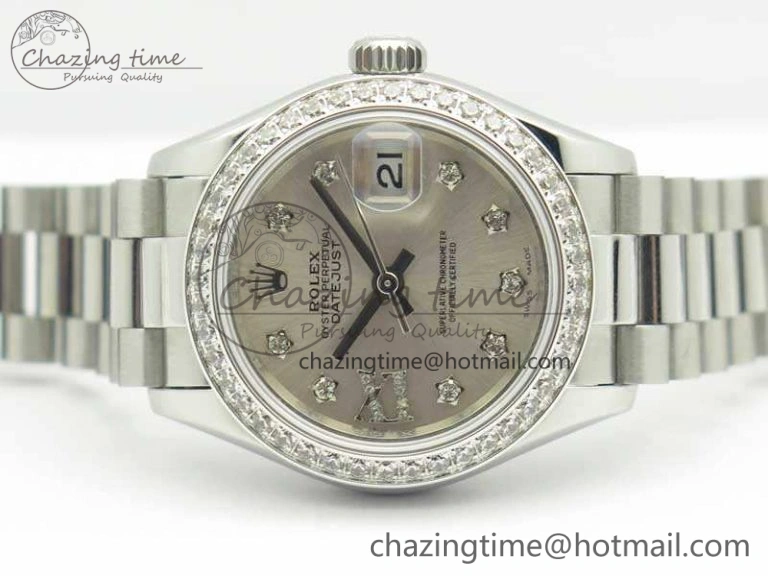 DateJust 28mm SS Diamond Bezel BP Maker Best Edition Silver Diam XL Dial On SS Bracelet ETA OnTrend 3457