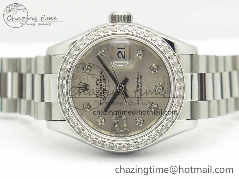 DateJust 28mm SS Diamond Bezel BP Maker Best Edition Silver Diam XL Dial On SS Bracelet ETA OnTrend 3457