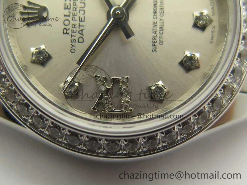 DateJust 28mm SS Diamond Bezel BP Maker Best Edition Silver Diam XL Dial On SS Bracelet ETA OnTrend 3457