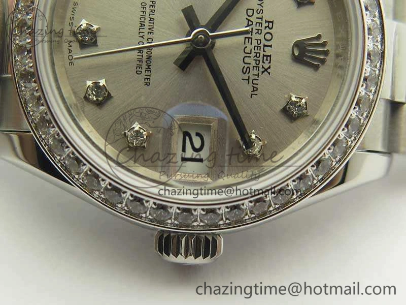 DateJust 28mm SS Diamond Bezel BP Maker Best Edition Silver Diam XL Dial On SS Bracelet ETA OnTrend 3457