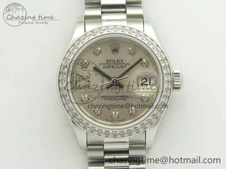 DateJust 28mm SS Diamond Bezel BP Maker Best Edition Silver Diam XL Dial On SS Bracelet ETA OnTrend 3457