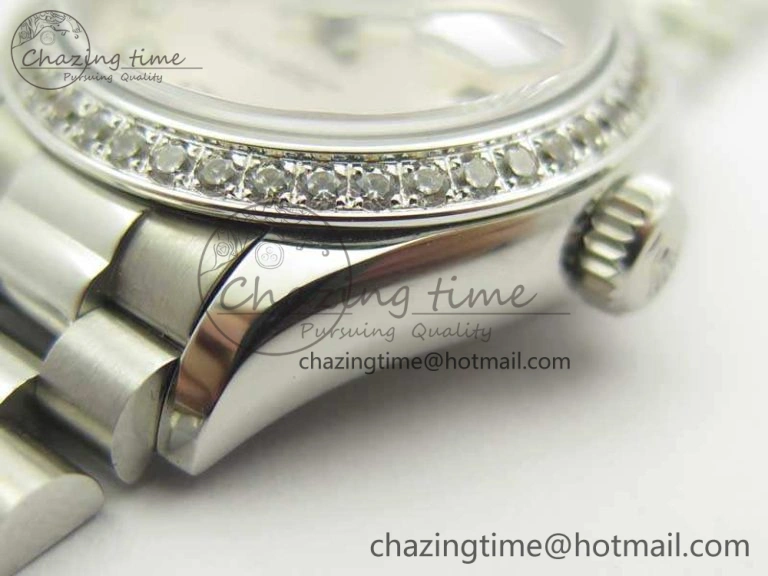 DateJust 28mm SS Diamond Bezel BP Maker Best Edition Silver Diam XL Dial On SS Bracelet ETA OnTrend 3457