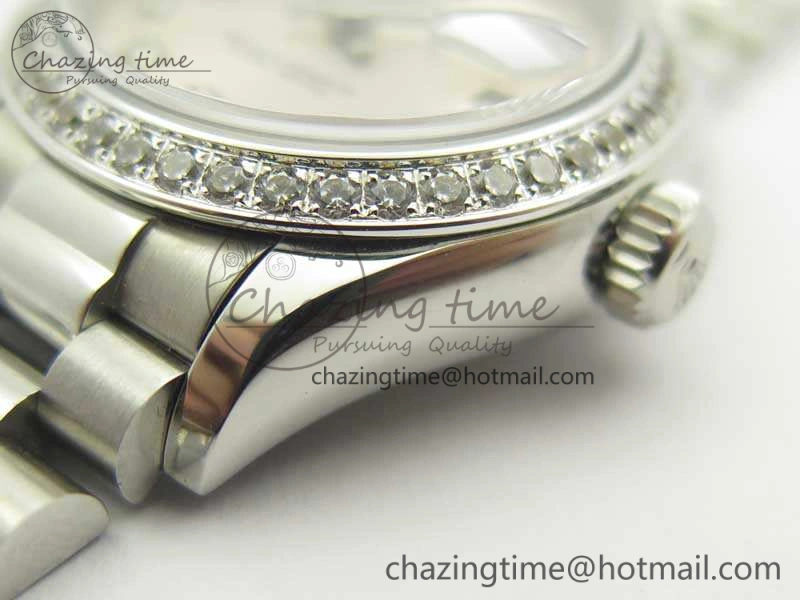 DateJust 28mm SS Diamond Bezel BP Maker Best Edition Silver Diam XL Dial On SS Bracelet ETA OnTrend 3457