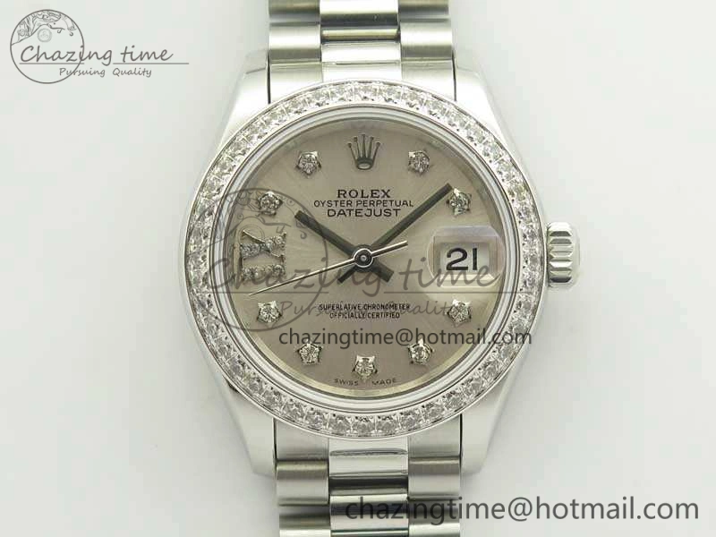 DateJust 28mm SS Diamond Bezel BP Maker Best Edition Silver Diam XL Dial On SS Bracelet ETA OnTrend 3457