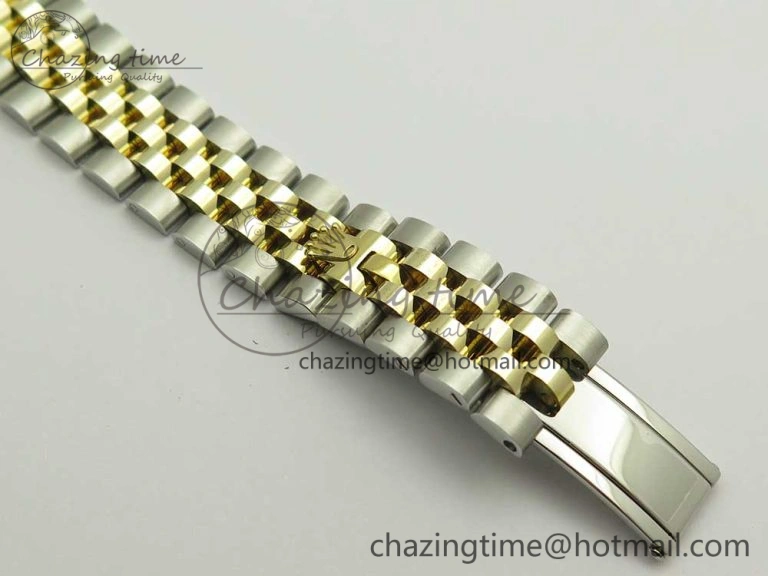 DateJust 28mm Wrapped SS YG Best Edition Gold Dial Crystal Markers on Wrapped SS YG Bracelet ETA Tailored 3344