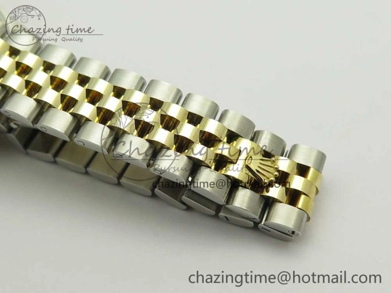 DateJust 28mm Wrapped SS YG Best Edition Gold Dial Crystal Markers on Wrapped SS YG Bracelet ETA Tailored 3344