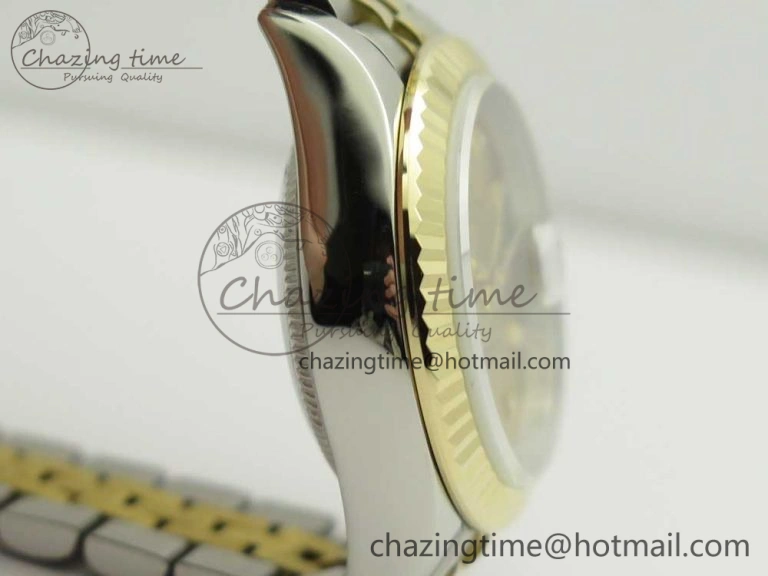 DateJust 28mm Wrapped SS YG Best Edition Gold Dial Crystal Markers on Wrapped SS YG Bracelet ETA Tailored 3344