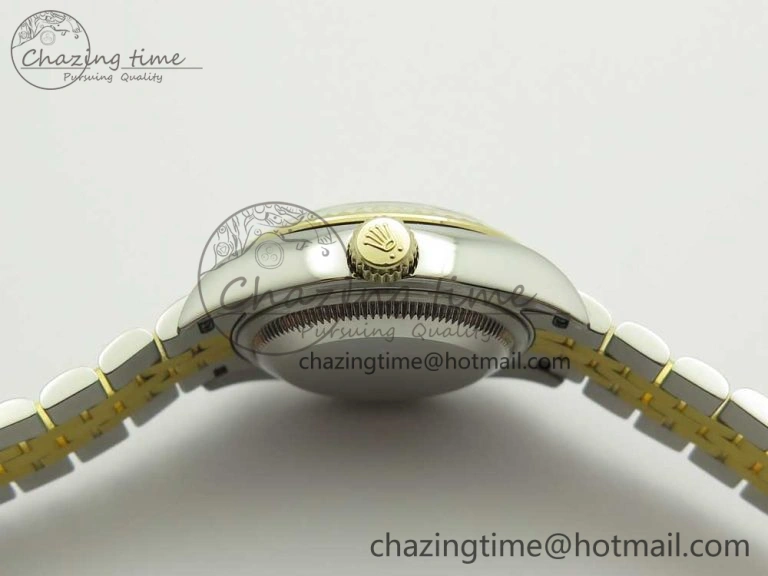 DateJust 28mm Wrapped SS YG Best Edition Gold Dial Crystal Markers on Wrapped SS YG Bracelet ETA Tailored 3344