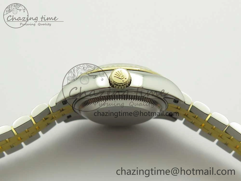 DateJust 28mm Wrapped SS YG Best Edition Gold Dial Crystal Markers on Wrapped SS YG Bracelet ETA Tailored 3344
