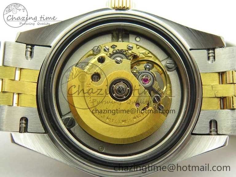 DateJust 28mm Wrapped SS YG Best Edition Gold Dial Crystal Markers on Wrapped SS YG Bracelet ETA Tailored 3344