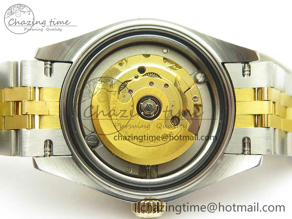 DateJust 28mm Wrapped SS YG Best Edition Gold Dial Crystal Markers on Wrapped SS YG Bracelet ETA Tailored 3344