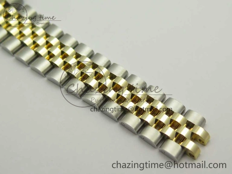 DateJust 28mm Wrapped SS YG Best Edition Gold Dial Crystal Markers on Wrapped SS YG Bracelet ETA Tailored 3344