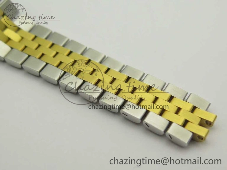 DateJust 28mm Wrapped SS YG Best Edition Gold Dial Crystal Markers on Wrapped SS YG Bracelet ETA Tailored 3344