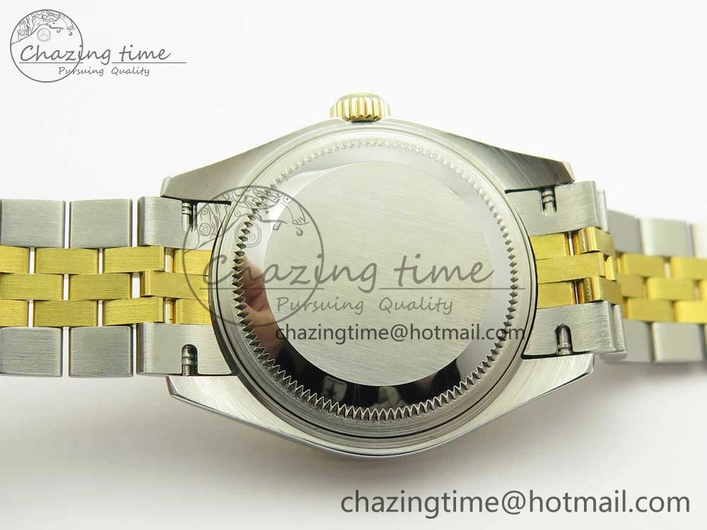 WellDesigned DateJust 28mm Wrapped SS YG Best Edition Gold Dial Sticks Markers on Wrapped SS YG Bracelet ETA 10665