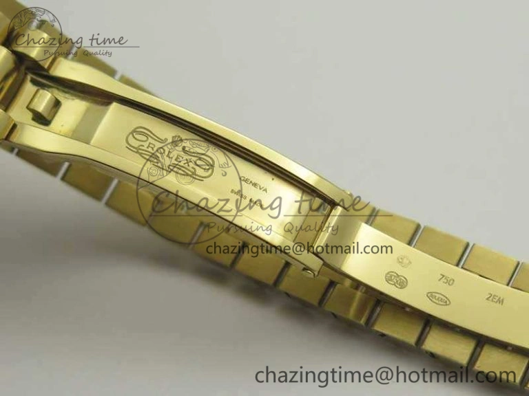 FashionForward DateJust 28mm YG BP Maker Best Edition Silver Diam Dial Fluted Bezel On YG Bracelet ETA 3438