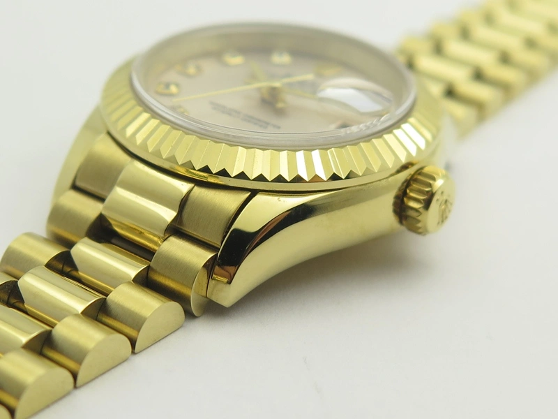 FashionForward DateJust 28mm YG BP Maker Best Edition Silver Diam Dial Fluted Bezel On YG Bracelet ETA 3438