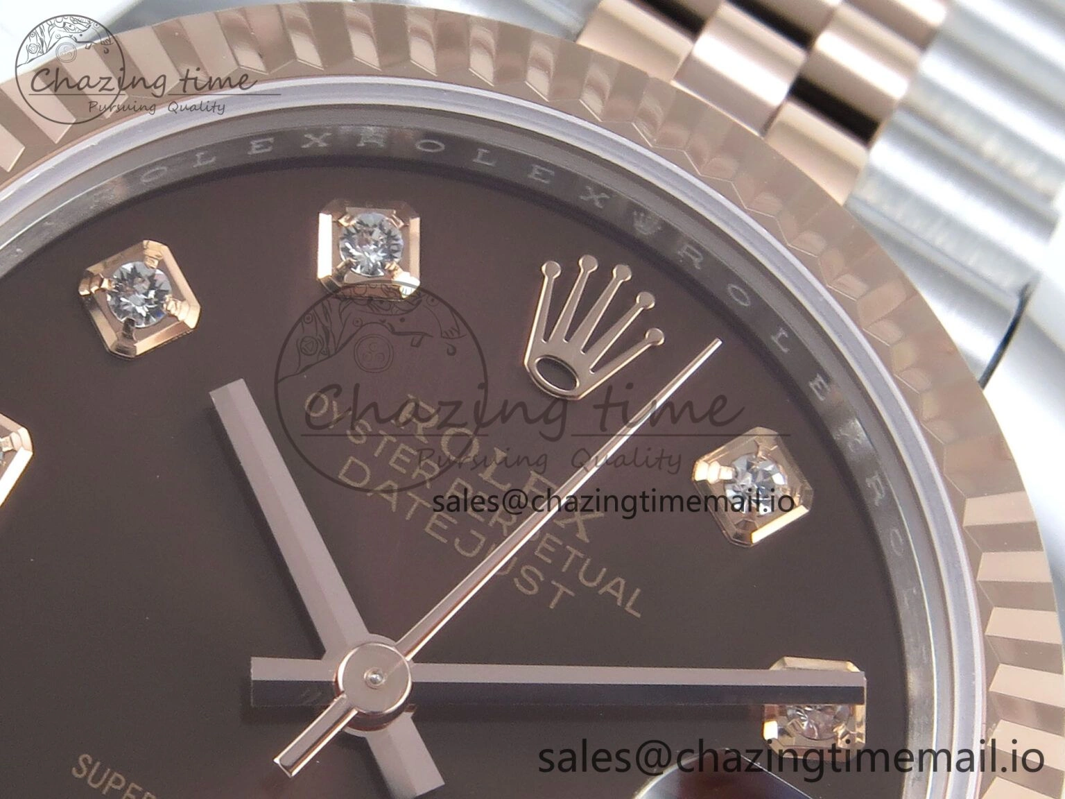 DateJust 31 278271 ARF 1:1 Best Edition 904L Steel Brown Diamonds Dial on SS RG Jubilee Bracelet ETA FlexibleFit 519