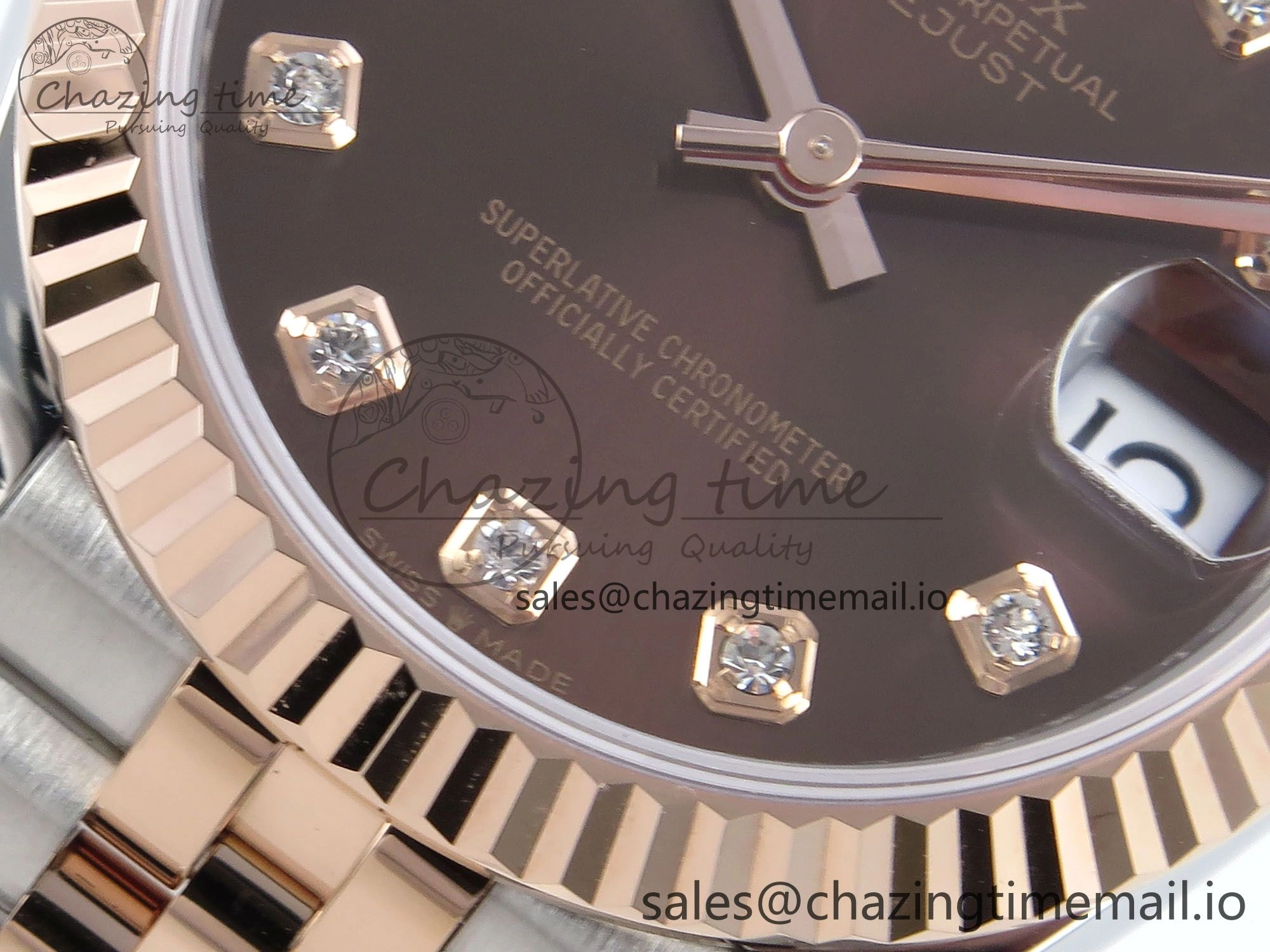 DateJust 31 278271 ARF 1:1 Best Edition 904L Steel Brown Diamonds Dial on SS RG Jubilee Bracelet ETA FlexibleFit 519
