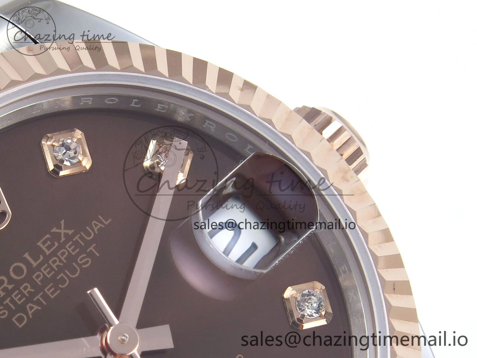DateJust 31 278271 ARF 1:1 Best Edition 904L Steel Brown Diamonds Dial on SS RG Jubilee Bracelet ETA FlexibleFit 519
