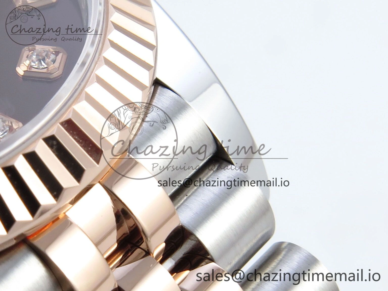 DateJust 31 278271 ARF 1:1 Best Edition 904L Steel Brown Diamonds Dial on SS RG Jubilee Bracelet ETA FlexibleFit 519
