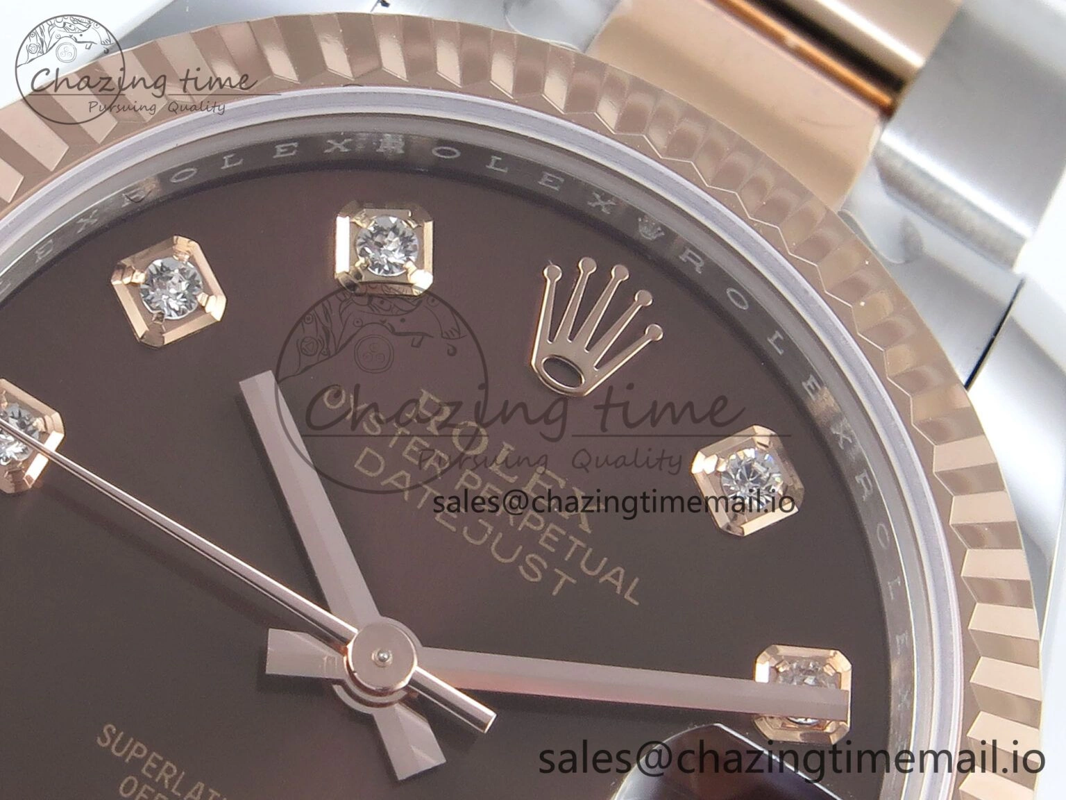 DateJust 31 278271 ARF 1:1 Best Edition 904L Steel Brown Diamonds Dial on SS RG Oyster Bracelet ETA Elegant 528