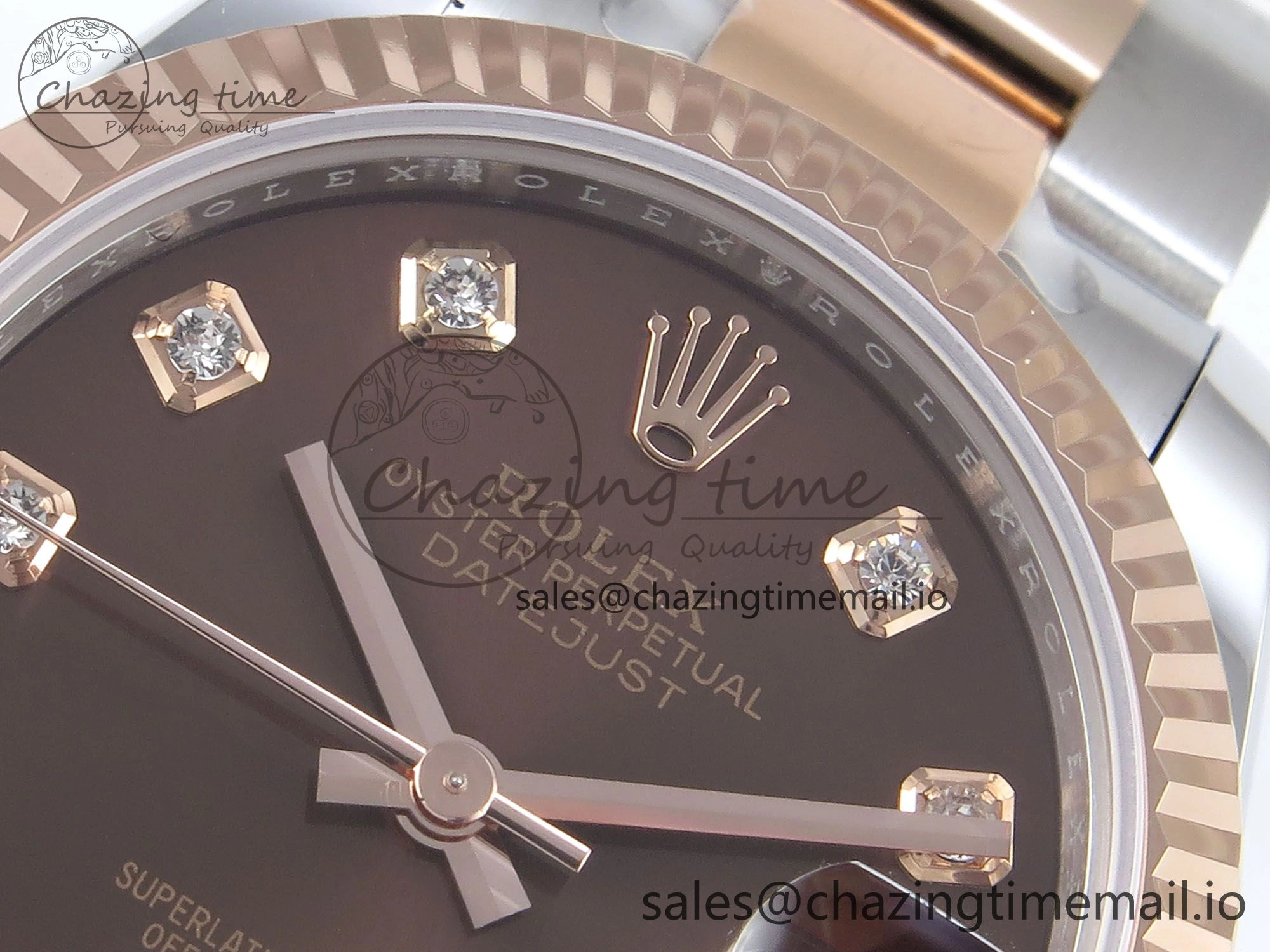 DateJust 31 278271 ARF 1:1 Best Edition 904L Steel Brown Diamonds Dial on SS RG Oyster Bracelet ETA Elegant 528