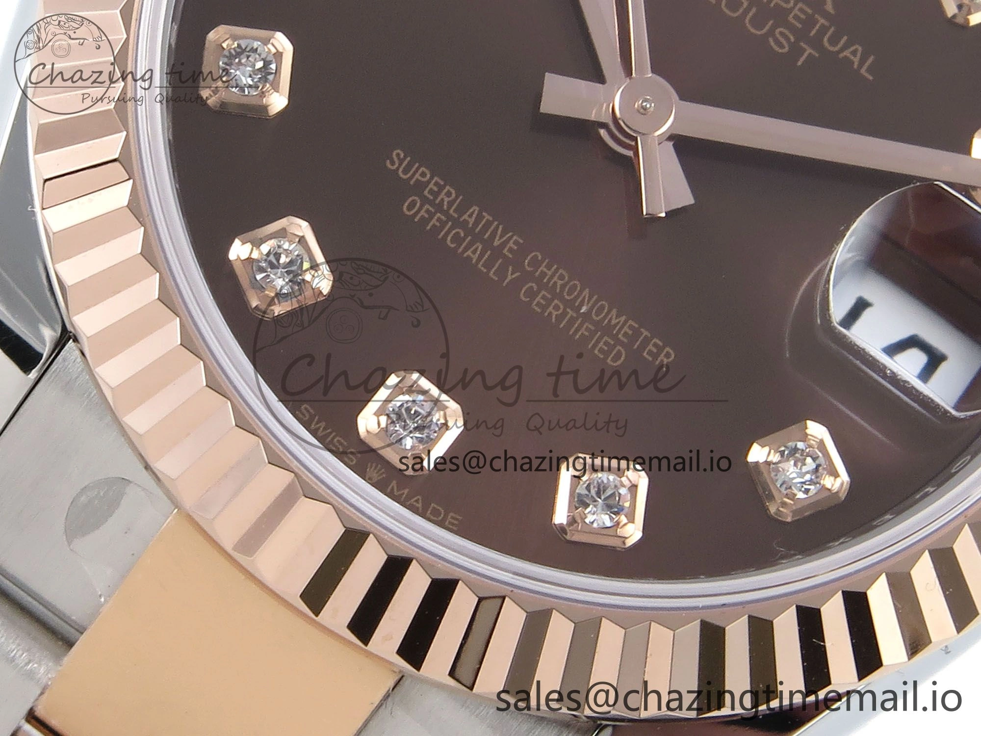 DateJust 31 278271 ARF 1:1 Best Edition 904L Steel Brown Diamonds Dial on SS RG Oyster Bracelet ETA Elegant 528