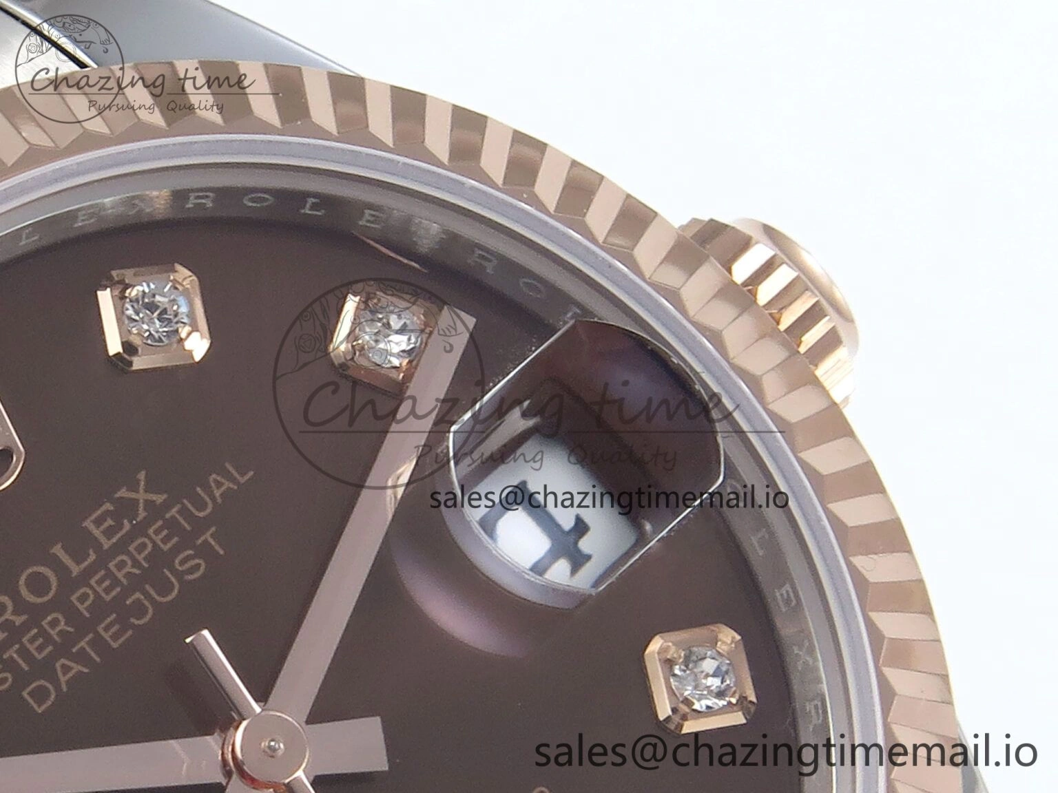 DateJust 31 278271 ARF 1:1 Best Edition 904L Steel Brown Diamonds Dial on SS RG Oyster Bracelet ETA Elegant 528