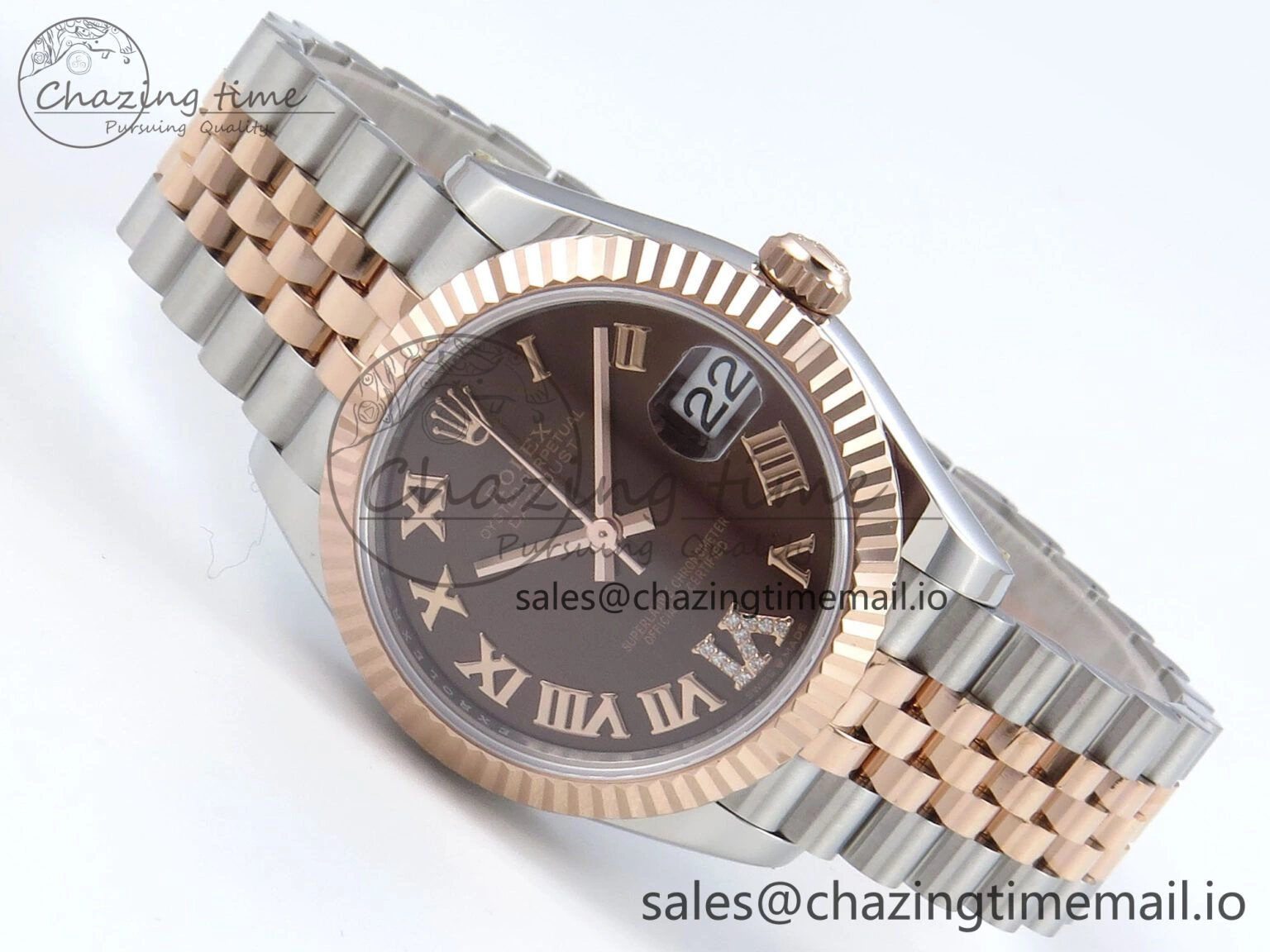 DateJust 31 278271 ARF 1:1 Best Edition 904L Steel Brown Roman Diamonds Dial on SS RG Jubilee Bracelet ETA UrbanChic 510