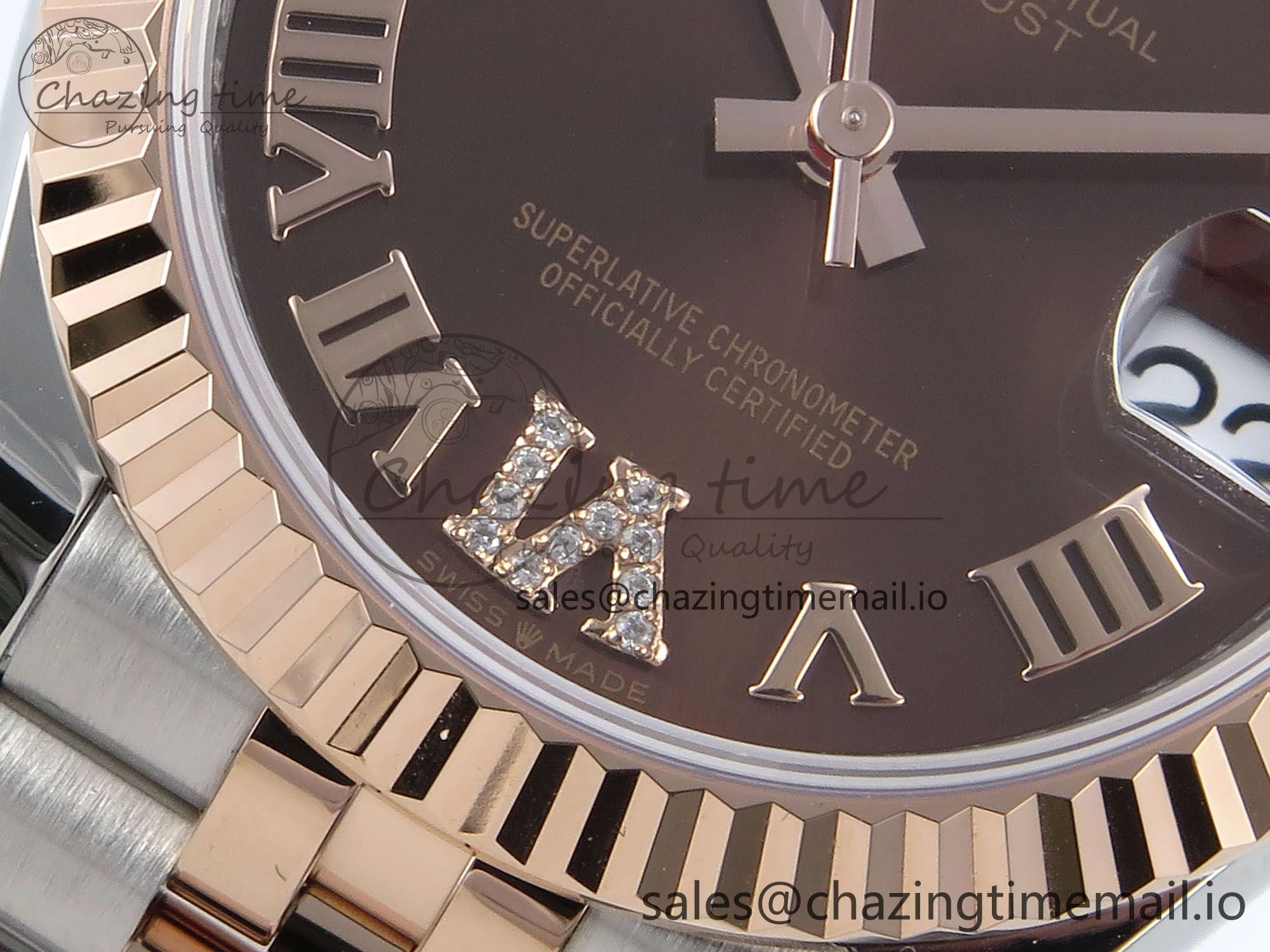 DateJust 31 278271 ARF 1:1 Best Edition 904L Steel Brown Roman Diamonds Dial on SS RG Jubilee Bracelet ETA UrbanChic 510