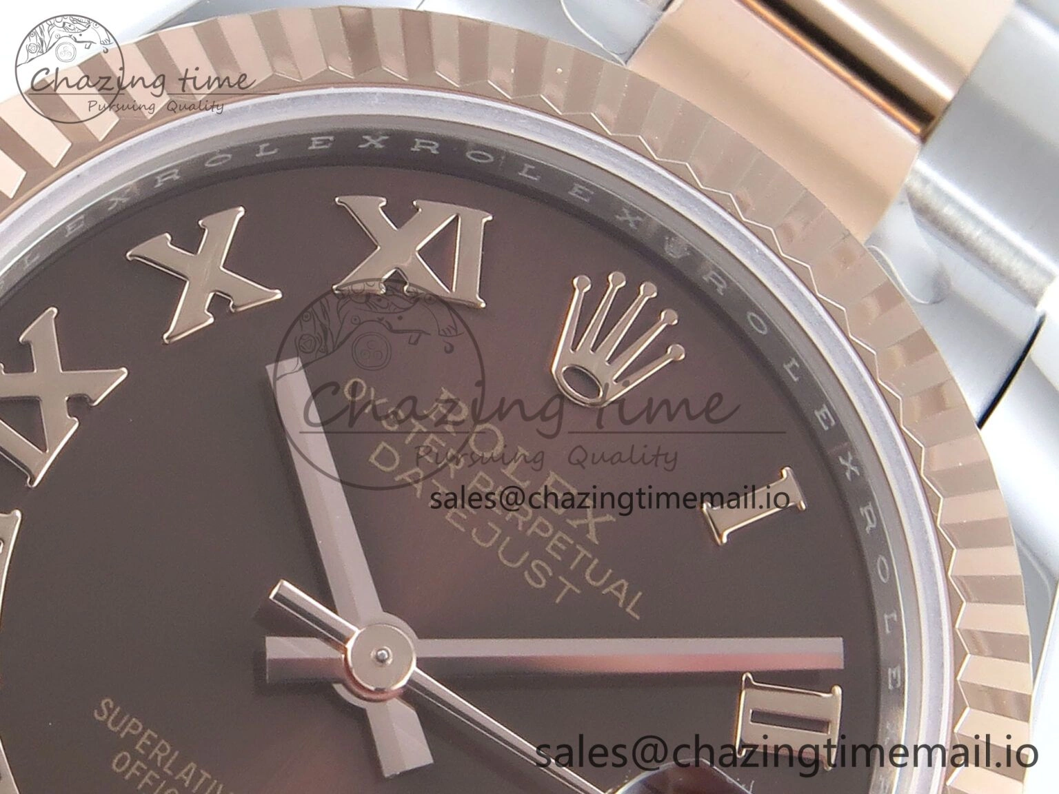 Breathable DateJust 31 278271 ARF 1:1 Best Edition 904L Steel Brown Roman Diamonds Dial on SS RG Oyster Bracelet ETA 520