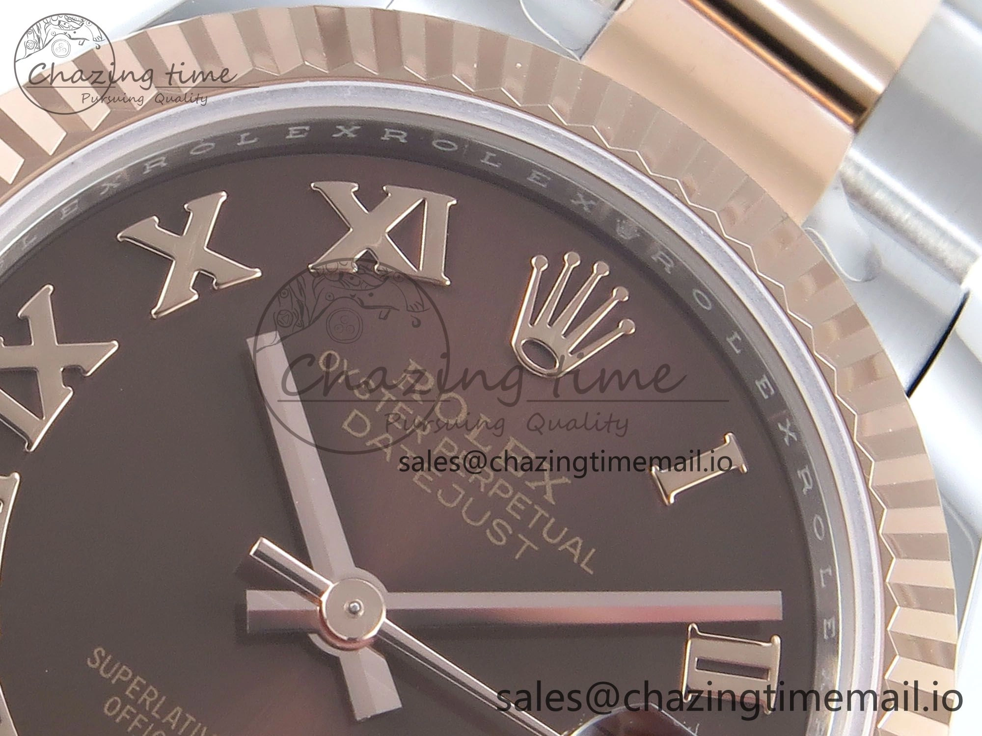 Breathable DateJust 31 278271 ARF 1:1 Best Edition 904L Steel Brown Roman Diamonds Dial on SS RG Oyster Bracelet ETA 520