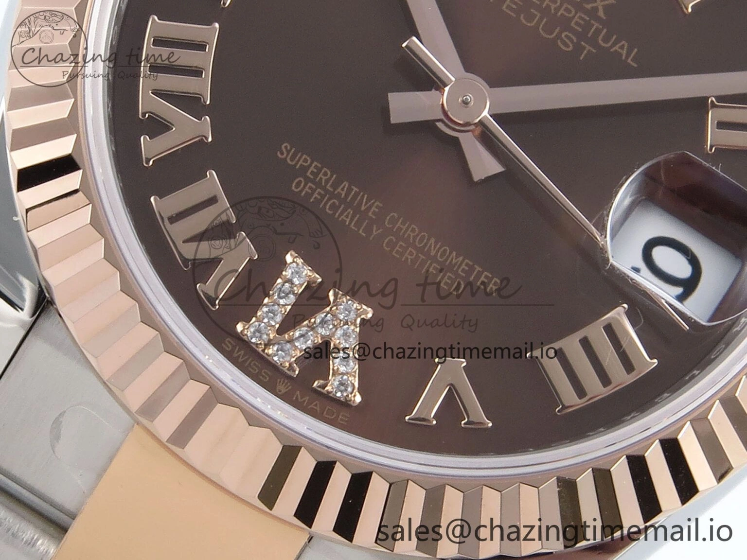 Breathable DateJust 31 278271 ARF 1:1 Best Edition 904L Steel Brown Roman Diamonds Dial on SS RG Oyster Bracelet ETA 520