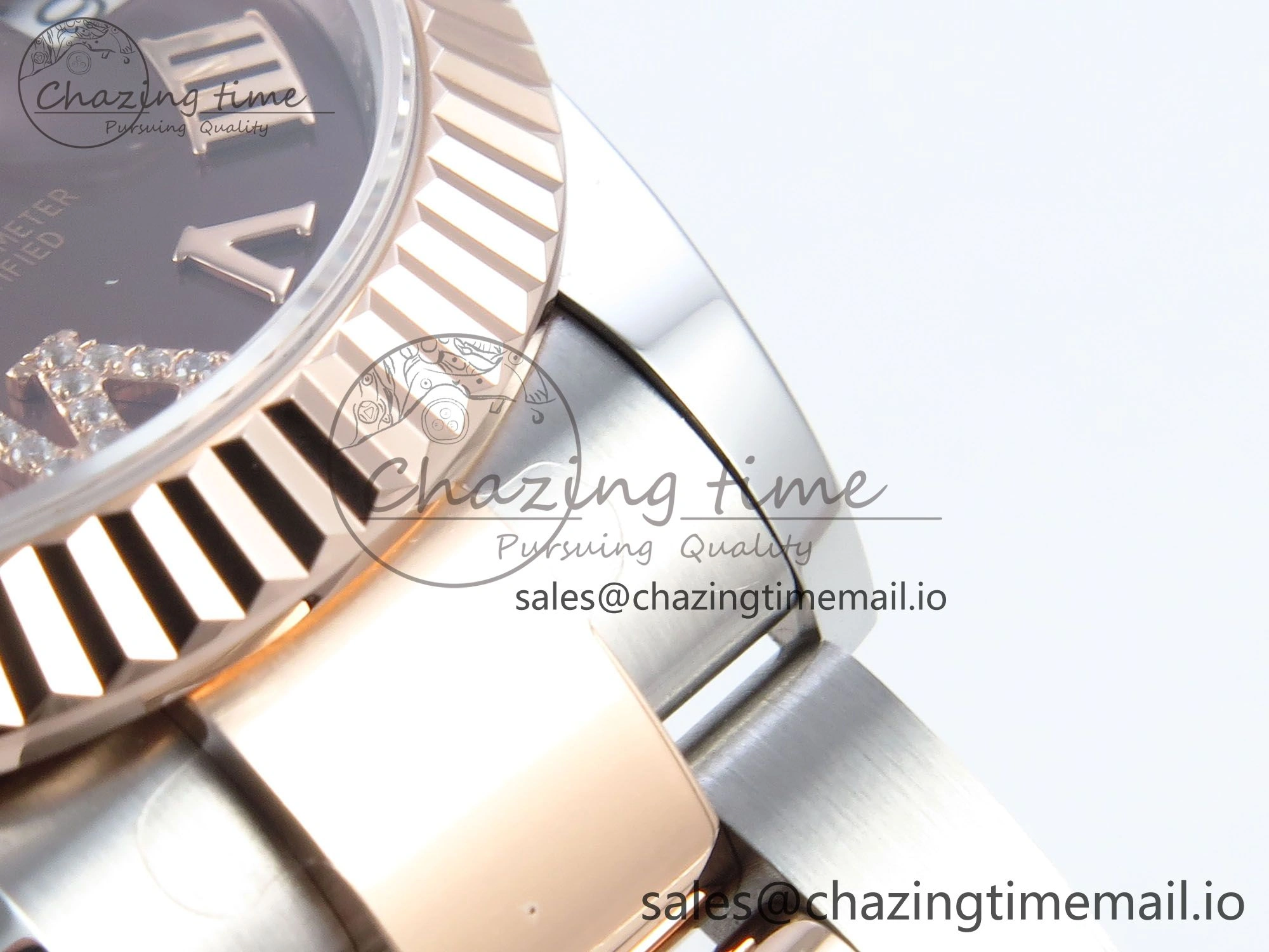 Breathable DateJust 31 278271 ARF 1:1 Best Edition 904L Steel Brown Roman Diamonds Dial on SS RG Oyster Bracelet ETA 520