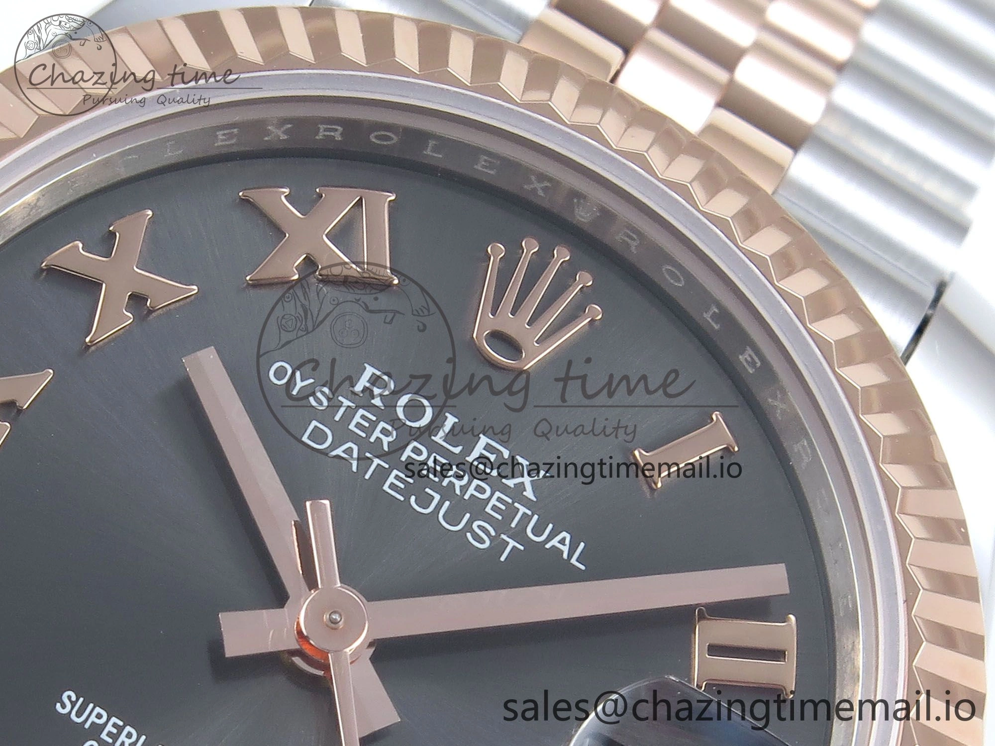Comfortable DateJust 31 278271 ARF 1:1 Best Edition 904L Steel Gray Roman Diamonds Dial on SS RG Jubilee Bracelet ETA 516