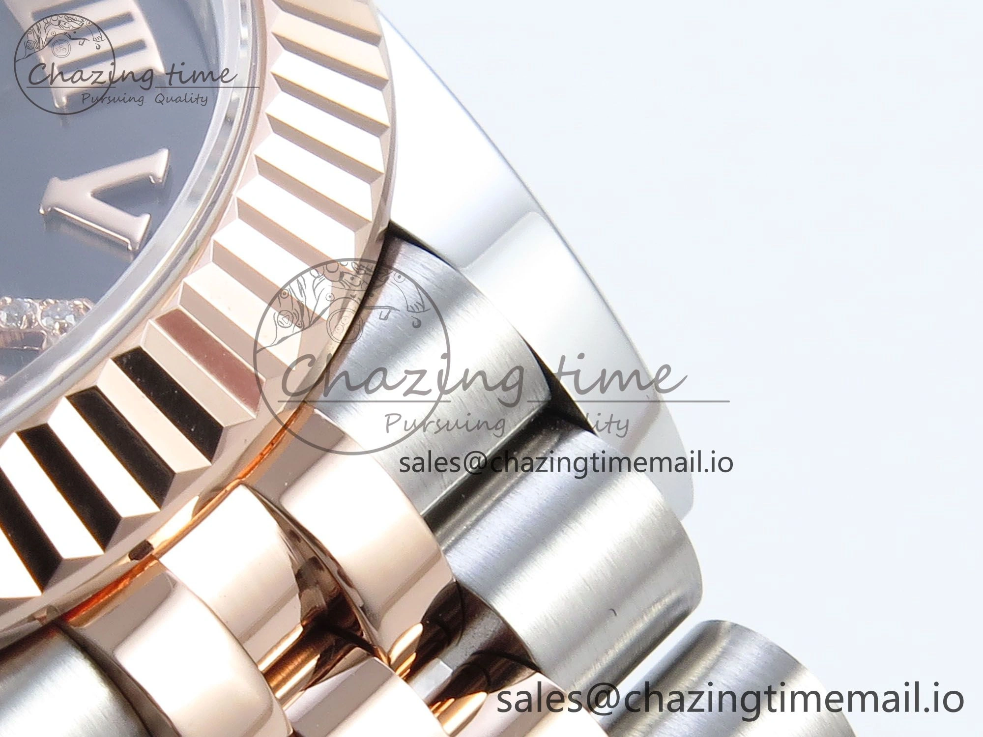 Comfortable DateJust 31 278271 ARF 1:1 Best Edition 904L Steel Gray Roman Diamonds Dial on SS RG Jubilee Bracelet ETA 516