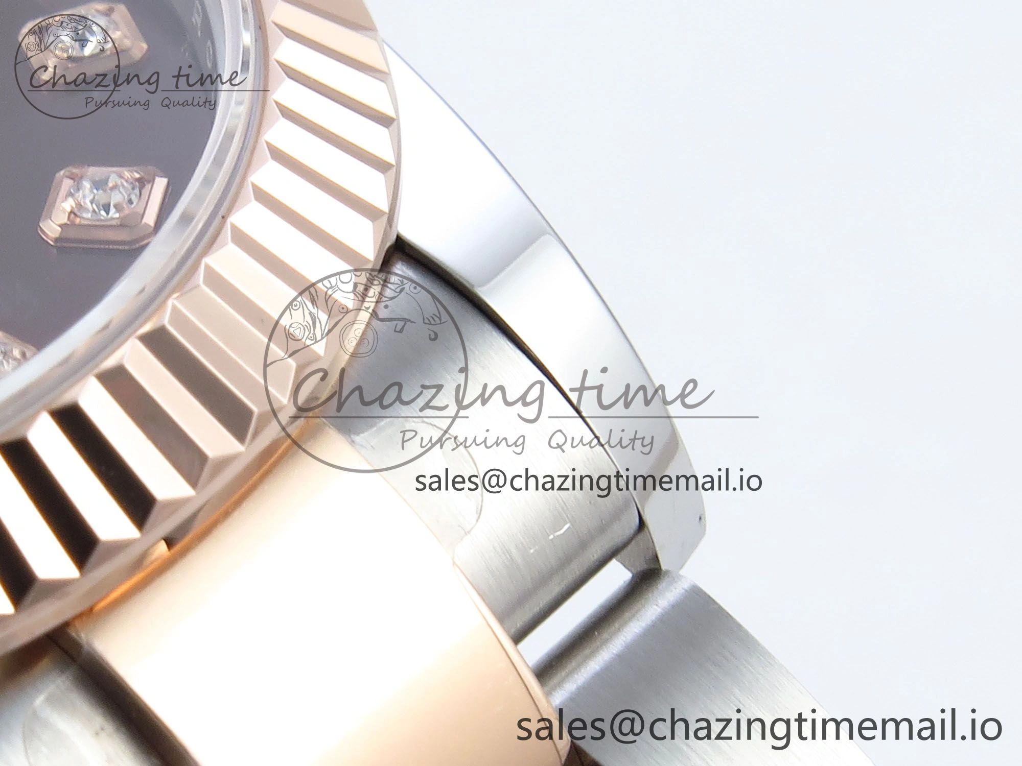 DateJust 31 278271 ARF 1:1 Best Edition 904L Steel Gray Roman Diamonds Dial on SS RG Oyster Bracelet ETA SunProtective 527